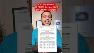 ICAI Notification CA EXAM January 2025 IMPORTANT changes