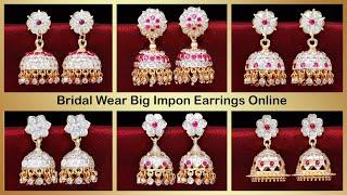 Jhumkas gold designs | Stone jhumka earrings | Impon jhumki Nisha fashion