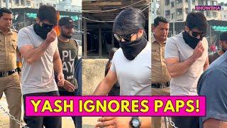 South Actor Yash Hides His Face Behind A Mask As Paps Chase Him For Pictures In Mumbai | WATCH