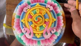 འཁོར་ལོ་རིན་པོ་ཆེ་བཟོ་ཚུལ|BUTTER SCULPTURE |DHARMA WHEEL️धर्म चक्र बनाउने तरिका