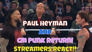 Streamers React! Paul Heyman and CM Punk return!! #wwe #smackdown #cmpunk