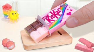 Tiny Pink Kitkat Cake Recipe | Fun Learning Cooking Kitkat with Tiny Chef