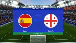 Spain vs Georgia | UEFA Euro 2024 | Round of 16 | Cologne Stadium | PES 2021