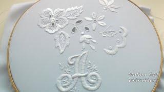 HAND EMBROIDERY: monogram "A"  Easy Satin stitch