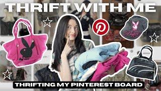 THRIFT WITH ME: Thrifting my Pinterest Board  (y2k bags, slip dresses, Harley Davidson)