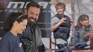 Ben Affleck and Jennifer Garner share a laugh | during paintball outing with kids