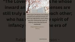 QUOTE - Ralph Waldo Emerson - Nature /#teawithzitierbar #literature #essay  #transcendentalism