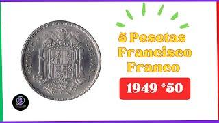 5 PESETAS 1949 *50 Francisco Franco (Spain Coin)