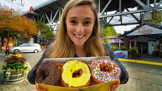 Vancouver's #1 Food Guide : Granville Island! FAMOUS Lee's Donuts + MAPLE SYRUP SALMON!!