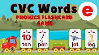 CVC Words | Letter E | Phonics Flashcard Game | The Phonics Train