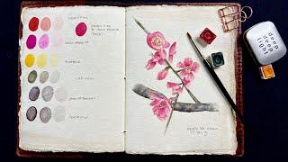 DeepDeepLight watercolors - Painting Quince Blossom @raecampbellsstudio