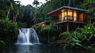 Rainforest Rain Sounds For Sleeping or Studying, waterfall sounds for sleep or focus - 12 hours