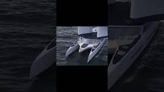 MOD X Catamaran with inflated wing sails. Luxury Eco Sailing Superyacht.