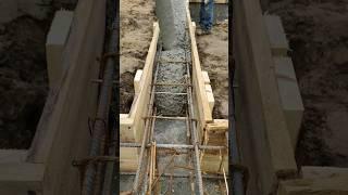 Installation of formwork for foundation belt on Spax screw