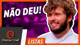 5 PARTICIPANTES QUE NÃO ENTREGARAM | LISTAS MASTERCHEF