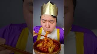 Spicy Noodles Crispy Fried Food, Chicken and Sausage Skewers Mukbang ASMR #shrots