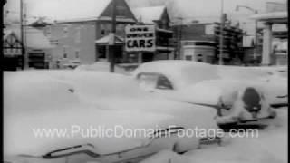 December 1963 Winter Snow Storms Public Domain Footage Newsreel www.PublicDomainFootage.com