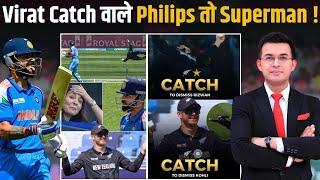 IND vs NZ: Glenn Phillips leaves Kohli & Anushka stunned with yet another one-handed flying catch !