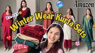 Amazon Winter Kurta Sets Haul||Starting at Rs.449||Try On Haul||Swati Rathi #amazon #winterwear