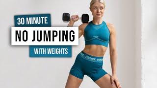 30 MIN KILLER Full Body Workout - With Weights - No Jumping - No Repeat Home Workout