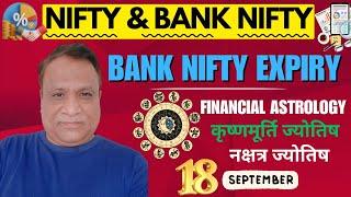 Nifty, Bank Nifty  Prediction by Financial Astrology, technical/data, news for date- 18- Sept- 2024