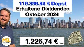 1.226,74 € erhaltene Bruttodividenden im Oktober 2024. Mein Dividendendepot "No risk, no fun"