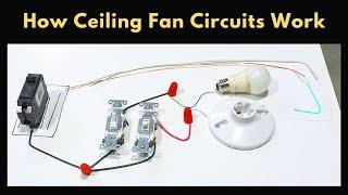 Ceiling Fan Installation and Circuitry Explained | Controller and Two Switch Circuits Demonstrated