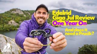 Edelrid Giga Jul belay device one year review and can you abseil on it without a Prusik?