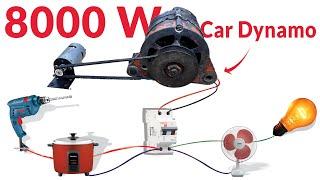 Car Dynamo Motor turn to our powerfull electricity generator || How to make 8000w generator