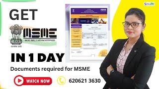 MSME(UDYAM) Registration | Get your MSME in one Day | Benefits & Documents required for MSME | UDYAM