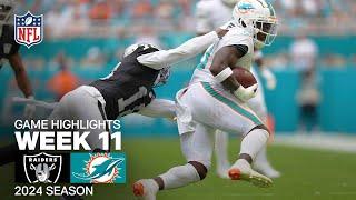 Las Vegas Raiders vs. Miami Dolphins Game Highlights | NFL 2024 Season Week 11