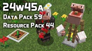 News in Data Pack Version 59 and Resource Pack Version 44 (24w45a)