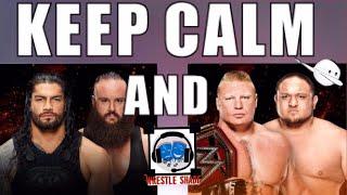 Lesnar - Strowman - Reigns-  & -Joe ,  4 man Face Off - WrestleShade Monday Night Raw WWE 