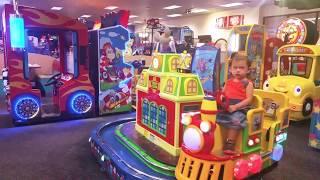 Kyra On a Train Ride at Chuck E. Cheese