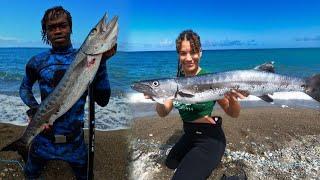 Big Barracuda Catch | Feed ñ Capture | ft Jessica | Catch ñ Cook On The Beach