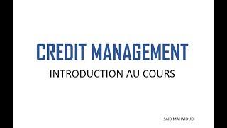 Crédit Management- Plan du cours