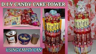 DIY CANDY CAKE TOWER | CANDY TOWER IDEAS | CANDY CAKE TOWER USING EMPTY CAN