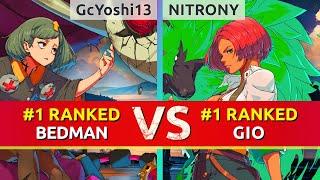 GGST ▰ GcYoshi13 (#1 Ranked Bedman) vs NITRONY (#1 Ranked Giovanna). High Level Gameplay