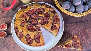 Ricetta in 5 minuti  TORTA FICHI E NOCCIOLE MORBIDA E UMIDA SENZA BURRO!