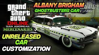 GTA 5 Online - new UNRELEASED car full customization, Albany Brigham dlc ghostbusters car.