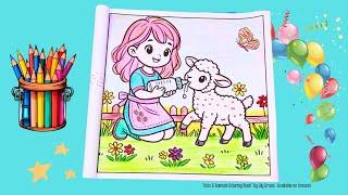 Kids & Animals | Cute Coloring Page for Children |Coloring Fun for Kids