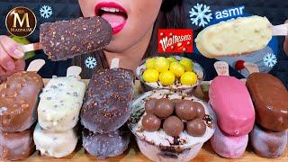 ASMR MAGNUM MALTESERS CHOCOLATE ICE CREAM CUPS 먹방 Mukbang Eating Sounds