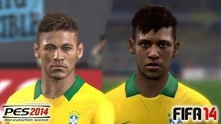 PES 2014 vs FIFA 14 Face Comparison BRASIL (National Team)