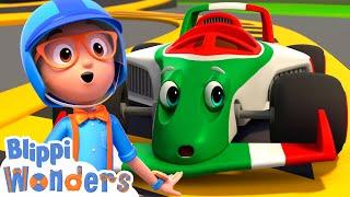 Blippi Learns About Super Fast Race Cars! | Blippi Wonders - Animated Series | Cartoons For Kids