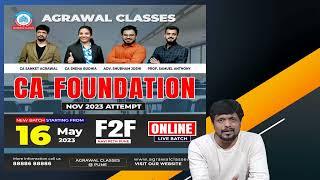 IMPORTANT ANNOUNCMENT | CA Foundation | Agrawal Classes Pune