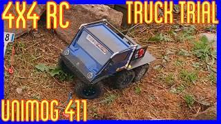 UNIMOG 411 6X6 TRIAL RC TRUCK ON RACE TRACK IN SCALE TRIAL PARK GEVENICH