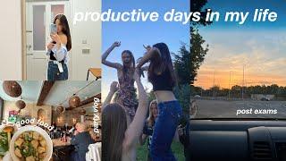 STUDY + POST EXAMS VLOG | final exam, gym motivation, Q+A & partying 