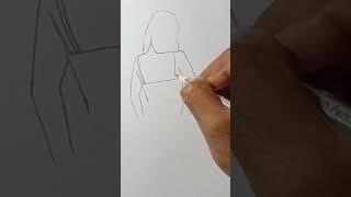 Easy Girl Drawing Jeans and Top Backside / Easy Drawing  / Arun Easy Art