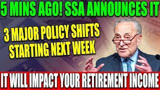 5 MINS AGO! SSA ANNOUNCES 3 MAJOR POLICY SHIFTS STARTING NEXT WEEK - SOCIAL SECURITY , SSI, SSDI &VA