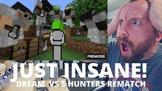 BEST ONE YET! Dream Minecraft Speedrunner VS 5 Hunters REMATCH (FIRST REACTION!)